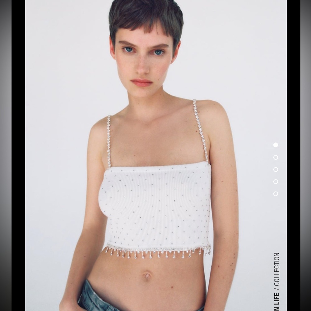 Zara sparkly white top✨